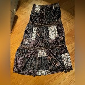 grunge fairycore velvety-patch long skirt